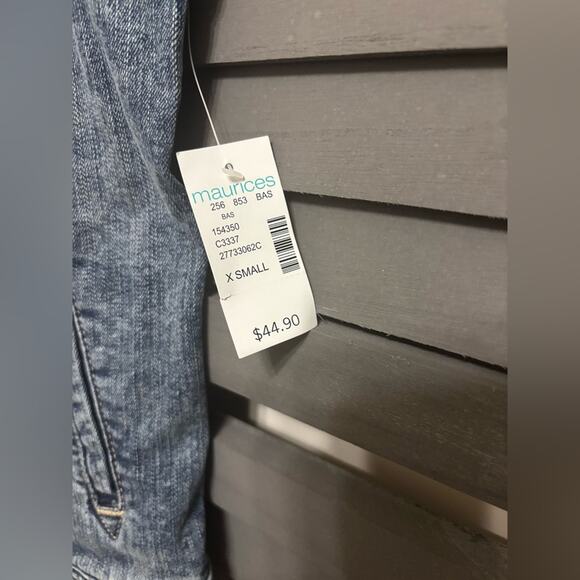 NWT Maurices Blue Denim Vest Size XS NWT - Picture 4 of 4